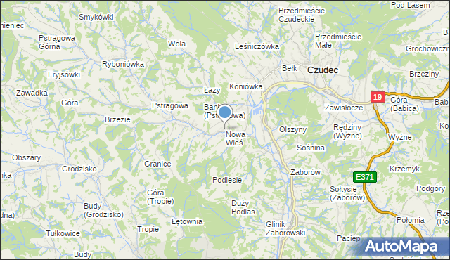 mapa Nowa Wieś, Nowa Wieś gmina Czudec na mapie Targeo